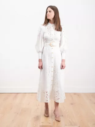 Zimmermann Peggy Embroidered Dress worn by Elena Roarke (Roselyn Snchez)  as seen in Fantasy Island (S01E06) | Spotern