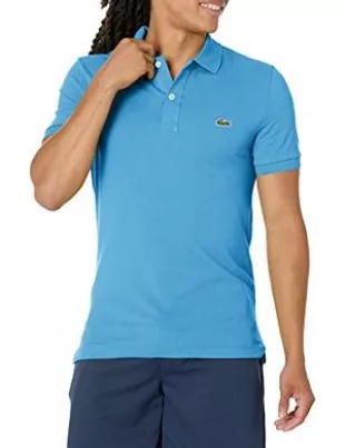 Men's Classic Short Sleeve Discontinued L.12.12 Pique Polo Shirt, Argentine Blue, Large