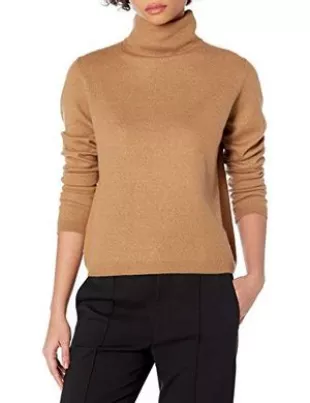 Lightweight Boiled Cashmere Fitted Turtleneck