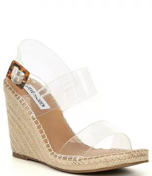 Steve Madden Uri Clear Espadrille Wedge Sandals