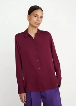 vince - Stretch Silk Slim Fitted Blouse