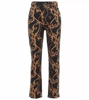 Cutye-Cropped Printed Slim-Straight Jeans