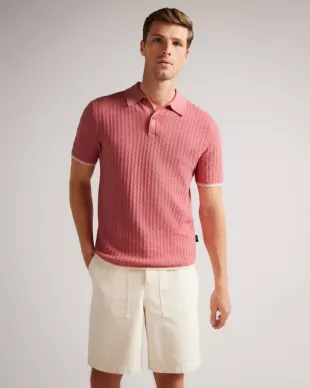 LYTTON - Knitted Textured Stitch Polo
