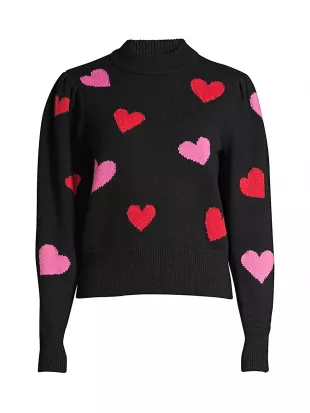 Mock Neck Hearts Sweater