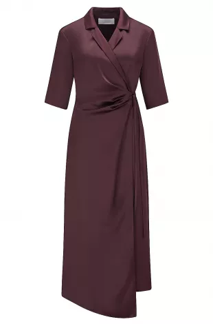 Hugo Boss - Wrap Dress in Satin with Tie-Up Belt