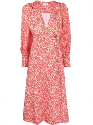 Floral Crepe Midi Dress