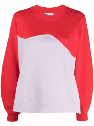 ganni - Software Wave Isoli Colour-Block Sweatshirt