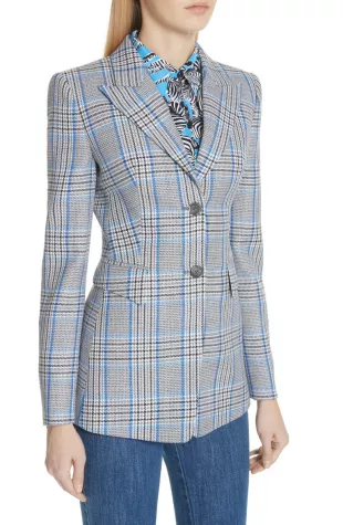 Plaid Pressed Wool Blazer