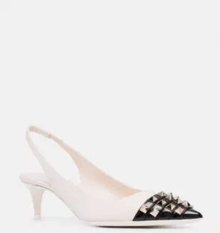 Rockstud Alcove Leather Slingback Pumps