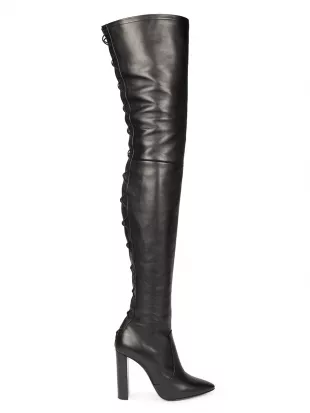 Saint Laurent - Moon Over-The-Knee Leather Boots