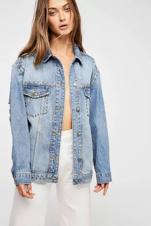 Studded Denim Trucker Jacket