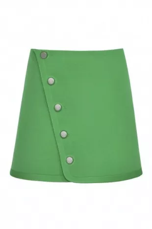 Mini Skirt with Diagonal Buttons