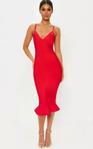 strapless open back dress NIYA BANDAGE DRESS