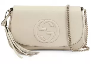 Soho Off White Leather Handbag Crossbody Clutch