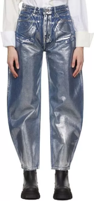 Stary High Rise Metallic Tapered Jeans