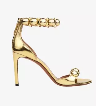 Bombe Sandals In  Metallic  Goatskin
