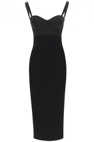 Dolce & Gabbana - Black Satin Bustier Dress