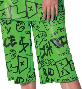 Billie Eilish Costume, Official Green Oversize Top and Shorts for Kids, Musical Artist Inspired Outfit, Classic Child Size Small (4-6x) (112579L)
