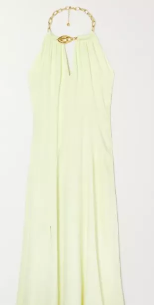Leoni Draped Crepe Halterneck Maxi Dress