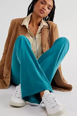 Pull On Corduroy Flare in Shining Sea