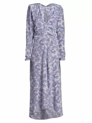 Telima Paisley Silk Midi-Dress