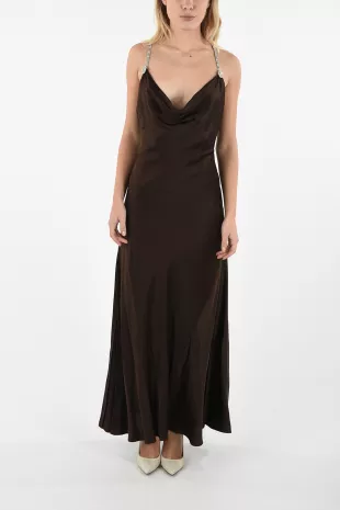 Silk Slip Dress with Jewel Details