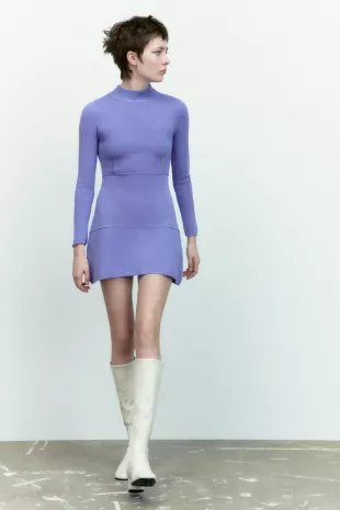Zara - Seamed Knit Skater Dress