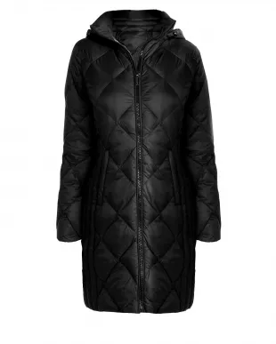 Diamond Quilted Hooded Down Packable