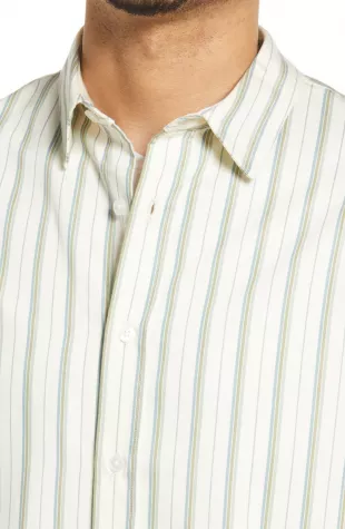Stripe Short Sleeve Button-Up Shirt