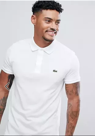 Slim Fit Pique Polo in White