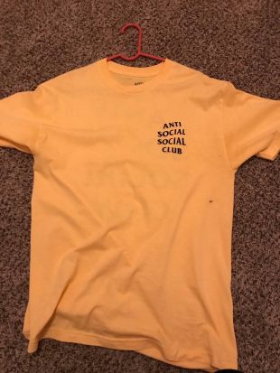 Antisocial Social Club Logo Tee Yellow And Black Size L $63