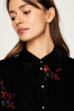 Chemise en velours rasé imprimé