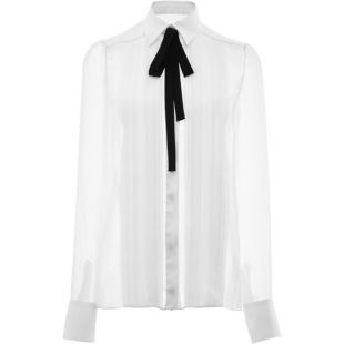 J. Mendel Long Sleeve Top With Noir Bowtie
