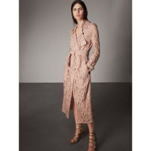Trench coat en macramé de dentelle (Rose Pâle)   Femme | Burberry