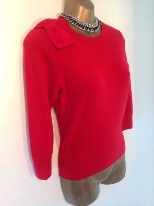 Ted Baker Red Bow Shoulder Callah Cashmere Mix Jumper Size 1 UK 8 Christmas  | eBay