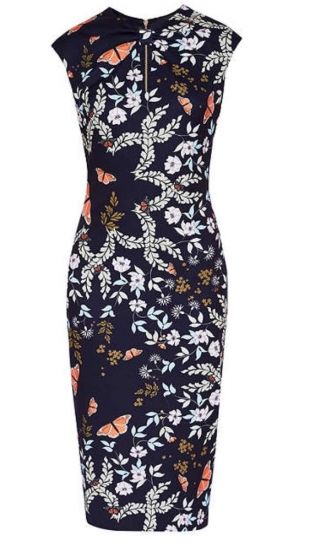 Ted Baker Kairra Kyoto Gardens Bow Neck Dress Mid Blue Size 4 New With Tags  | eBay