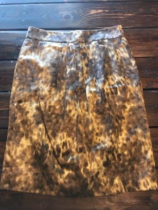J Crew Animal Leopard Print Silk Blend Pencil Skirt Career Size 6 Lined Pleated | eBay