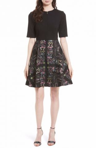 Ted Baker London Mooris Unity Floral Jacquard Dress Size 3 (US Size 8) | eBay