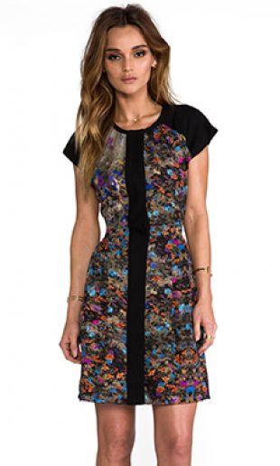 3 4 black dress Ny Collection Petite 3/4 Sleeve Belted Chiffon Handkerchief Hem Dress main image 0
