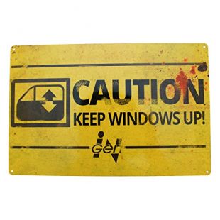 Jurassic Park : Attention Keep Windows jusqu'Plaque en métal
