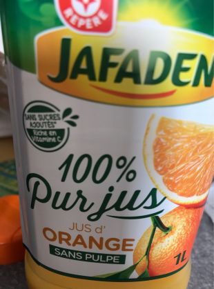 Jus d'orange Pur jus sans pulpe   Jafaden   1L