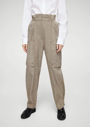Pantalon cargo à carreaux