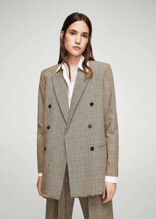 Veste structurée à carreaux