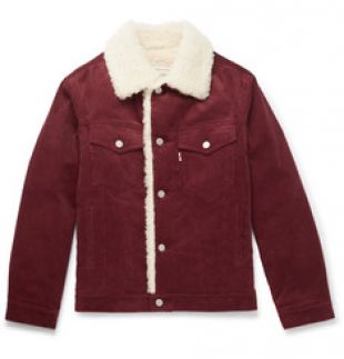 The jacket corduroy collar sherpa Maison Kitsuné of Nekfeu, in the