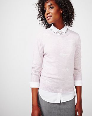 Cashmere like Sweater with bird print