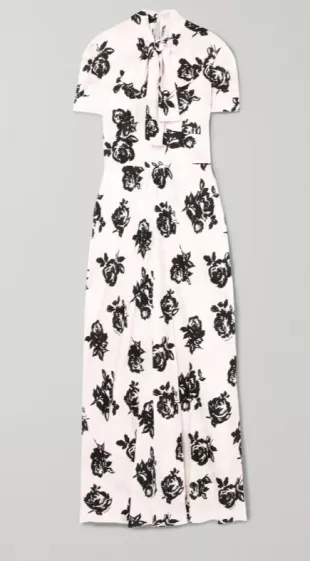 Floral-Print Silk-Jacquard Maxi Dress