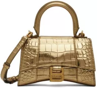 Gold Croc XS Hourglass Bag