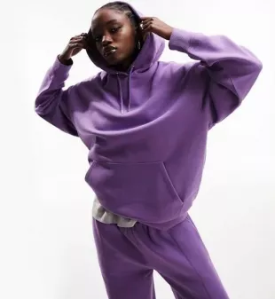 oversized boyfriend hoodie in purple