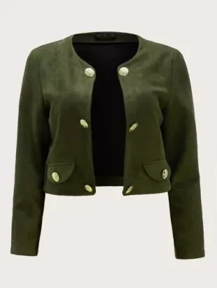 Plus Flap Detail Button Front Jacket