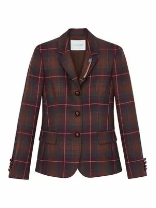 Lafayette 148 New York - Academy Plaid Pin Embellished Blazer